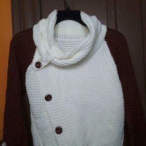 NO BRAND Women's Acrylic Brown Black Knit Sweater size M